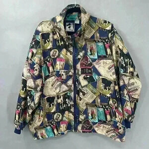 Activology Vintage 90s Bomber Jacket Womens Large Golf Novelty Eclectic Grandpa
